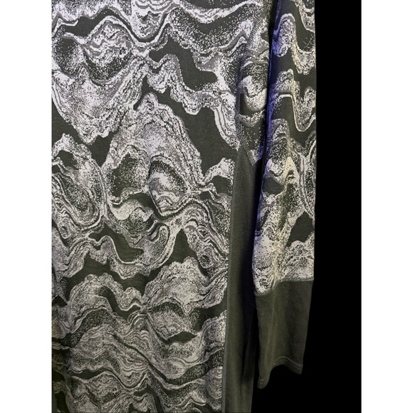 Smartwool Merino Sport 250 Long Sleeve Dress Black Grey Swirl Print M - Picture 2 of 4